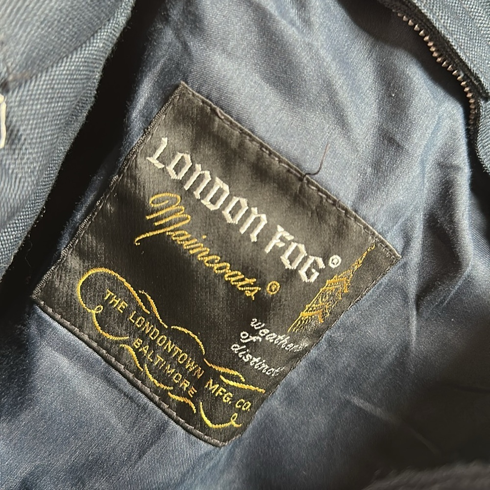 London Fog Vintage Style Classic Blue Double-Breasted Women's Coat, Women’s 12 - Picture 3 of 7